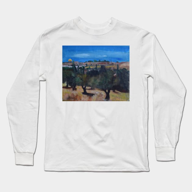 Mount Of Olives, Jerusalem Long Sleeve T-Shirt by golan22may